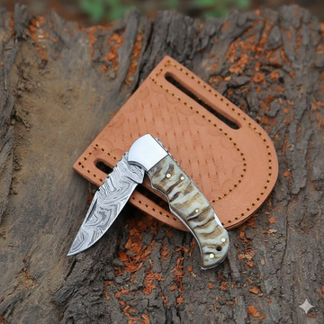 Custom’s Handmade Folding Knife – Sheep Horn Handle 🐏🔥