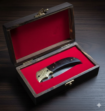 Custom’s Handmade Folding Knife – Pakka Wood Handle 🌲🔥