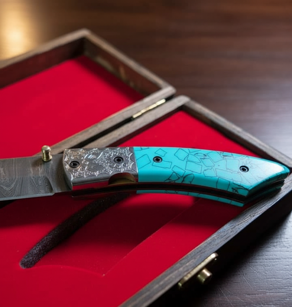 Custom Handmade Folding Knife – Razor Blade Edition 🔥