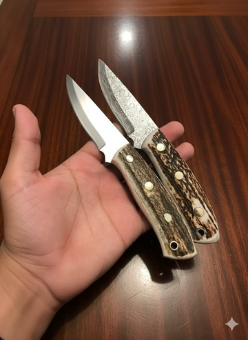 🦌 Custom Handmade Deer Antler Skinning Knife