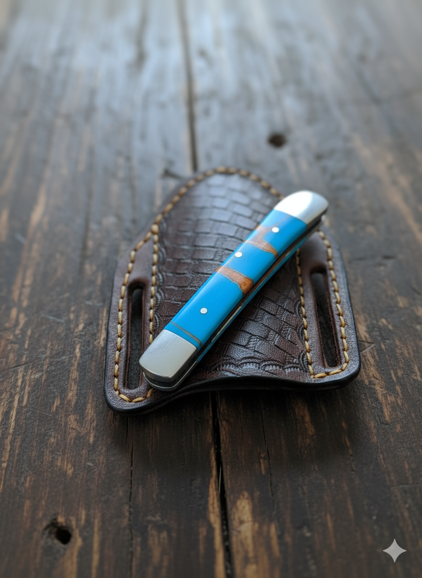 Custom’s Handmade Trapper Knife – Wirecut Blade & Epoxy Resin Handle 🔥