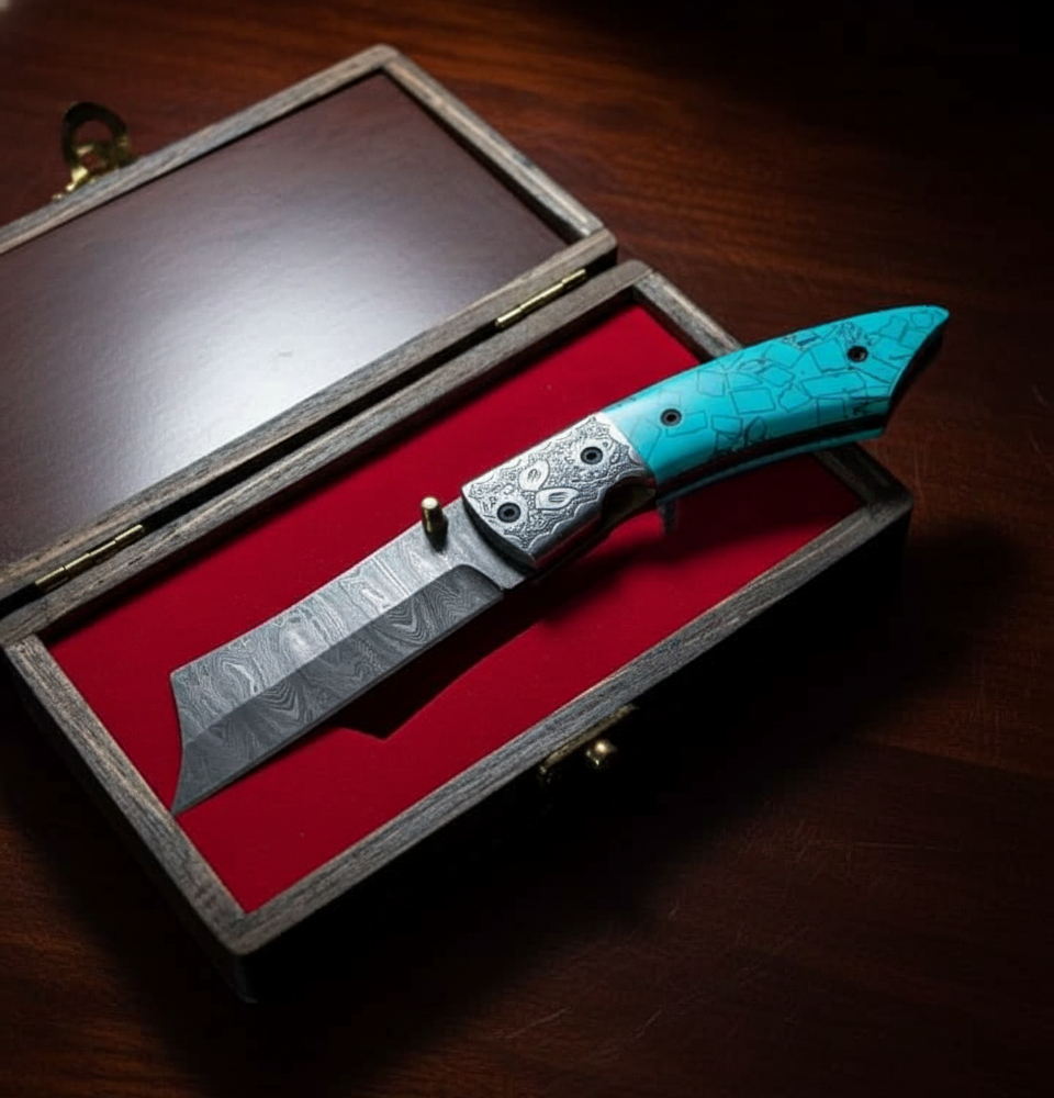 Custom Handmade Folding Knife – Razor Blade Edition 🔥